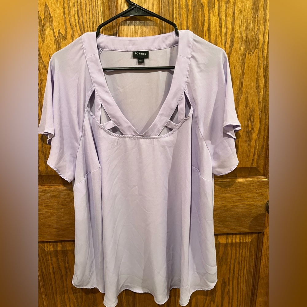Torrid Georgette Cage Front Blouse